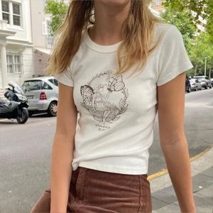 Brandy Melville John Galt White T shirt